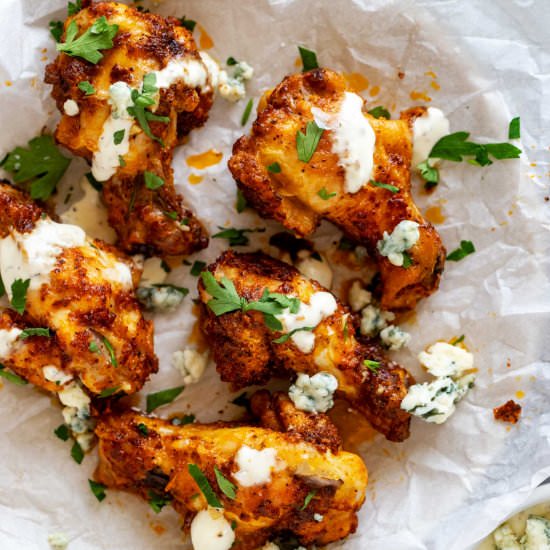Keto Buffalo Wings - Recipe photo by KickingCarbs