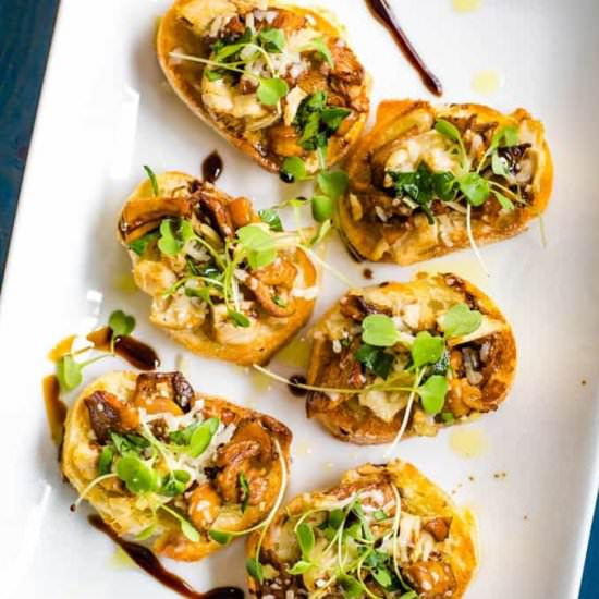 Chicken and Chanterelle Crostini - Recipe photo by Or Whatever You Do