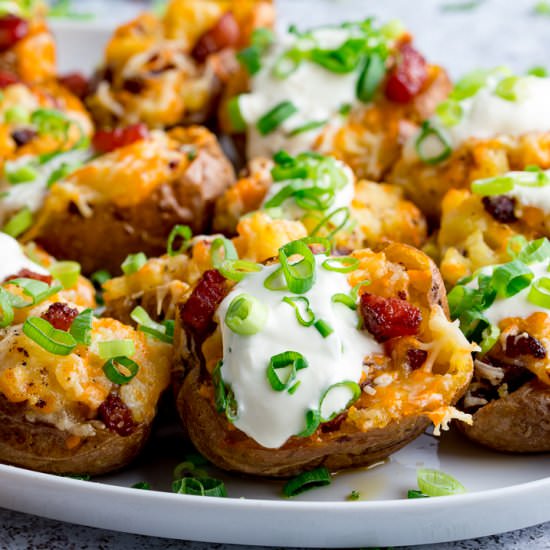 Stuffed Potato Skins - Recipe photo by KitchenSanctuary