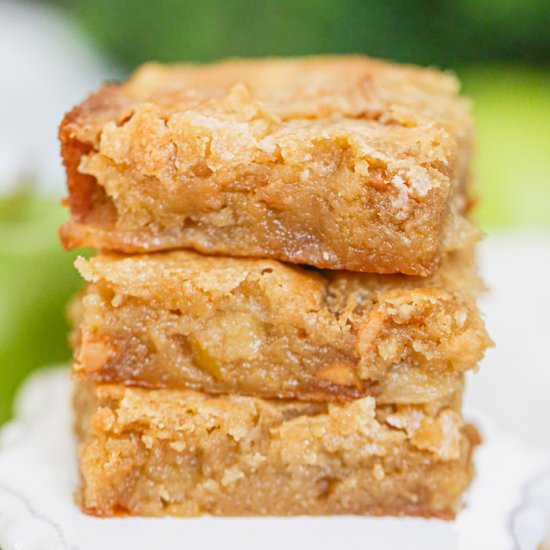 Salted Caramel Chip Apple Blondies - Recipe photo by thebakingchocolatess