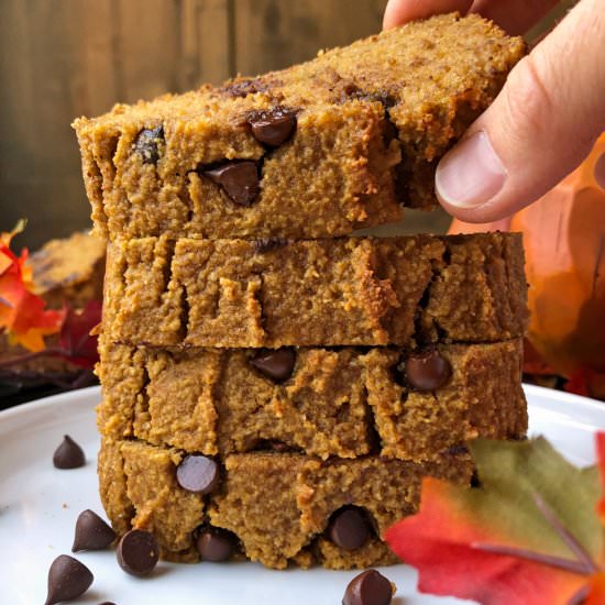 Pumpkin Chocolate Chip Bread - Recipe photo by bakeitpaleo