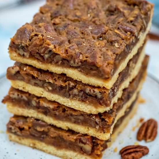Pecan Pie Bars - Recipe photo by peasandpeonies