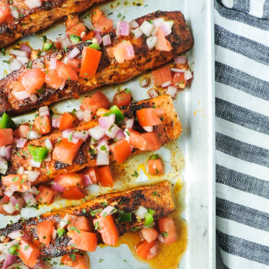 Chili Lime Blackened Salmon - Recipe photo by Fresh Fit Kitchen