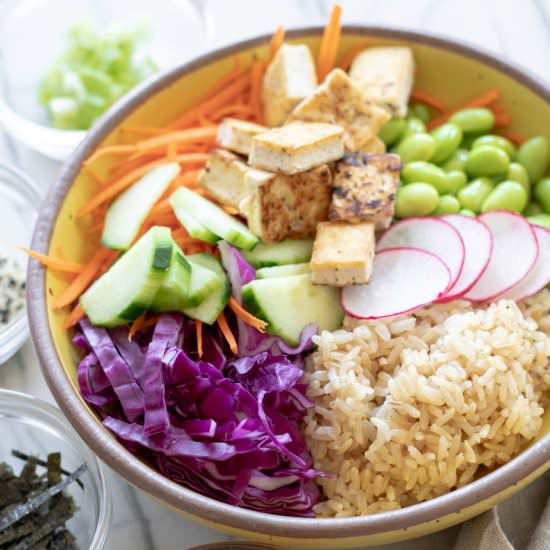 Loaded Plant-based Poke Bowls - Recipe photo by glowinglywell