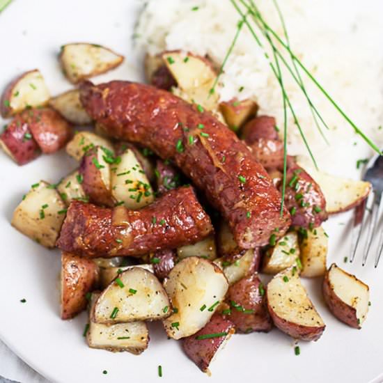 Sheet Pan Sausage and Potatoes - Recipe photo by therusticfoodie