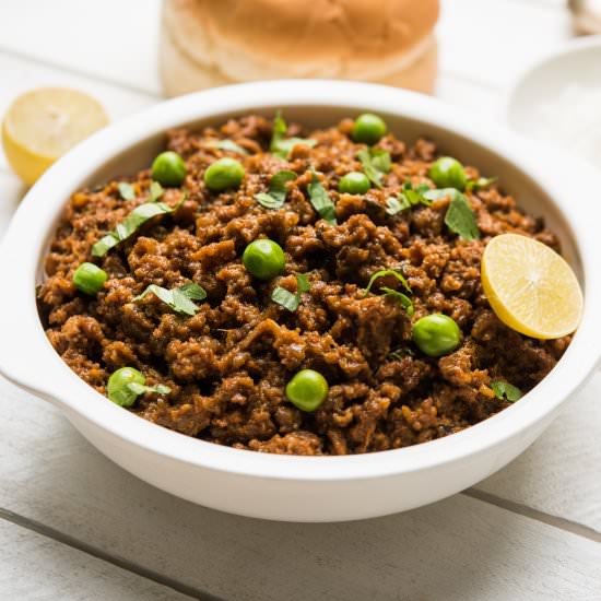 Keema Mattar - Recipe photo by Mistress Ghee