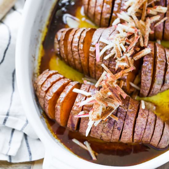 Hasselback Sweet Potatoes - Recipe photo by rachelcooksblog