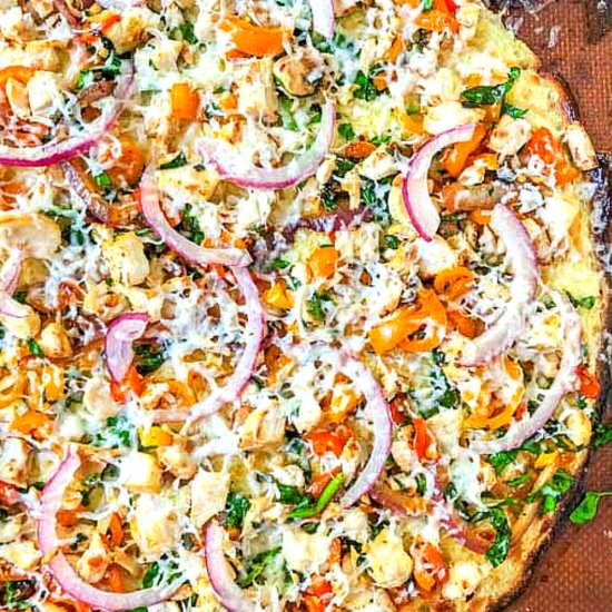Chicken & Vegetable Low Carb Pizza - Recipe photo by MyLifeCookbook