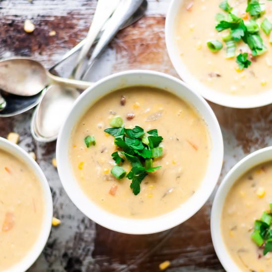 Creamy corn chowder - Recipe photo by katethebaker