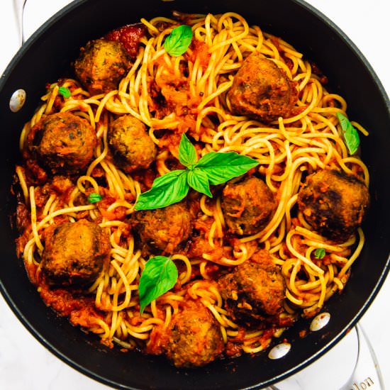 Vegan Spaghetti and Meatballs - Recipe photo by jessicainthekitchen