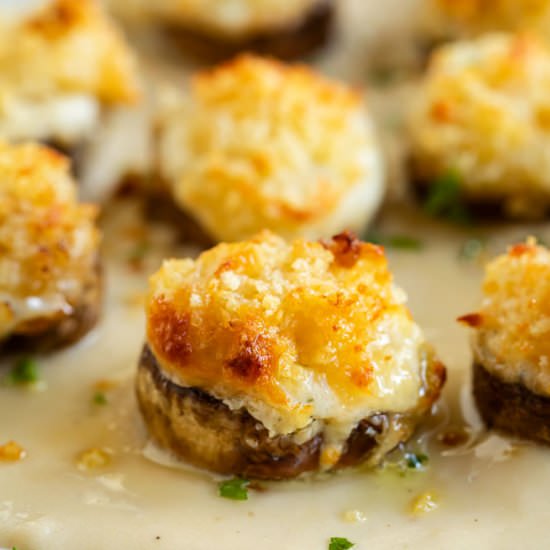 White Cheddar Stuffed Mushrooms - Recipe photo by TheCozyCook