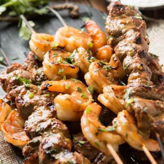 SPICY STEAK AND SHRIMP KABOBS - Recipe photo by sweetbasil
