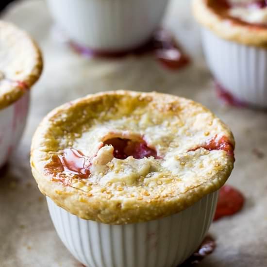 STRAWBERRY RHUBARB POT PIES - Recipe photo by sweetbasil