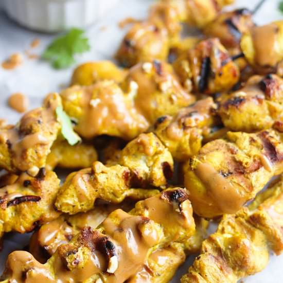 Chicken Satay with Peanut Sauce - Recipe photo by 5boysbaker