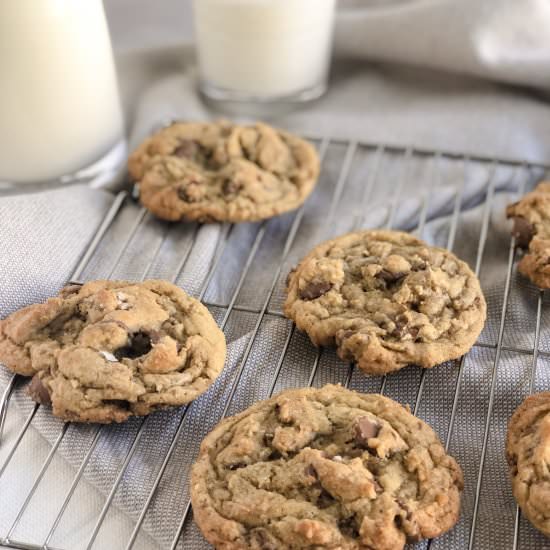 Salted Toffee Chocolate Chip Cookie - Recipe photo by themarblekitchen