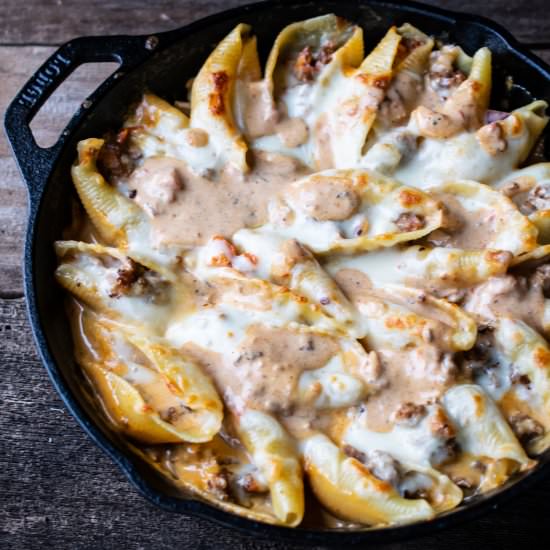 Stuffed Pasta Shells - Recipe photo by the frozen biscuit