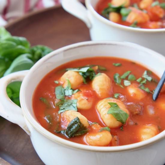 Tomato Basil Gnocchi Soup - Recipe photo by Whitney Bond