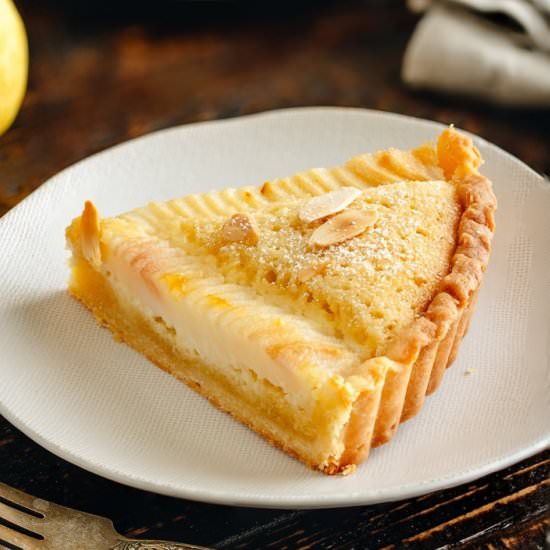 Pear Almond Tart with Crust Recipe - Recipe photo by Cooking Frog