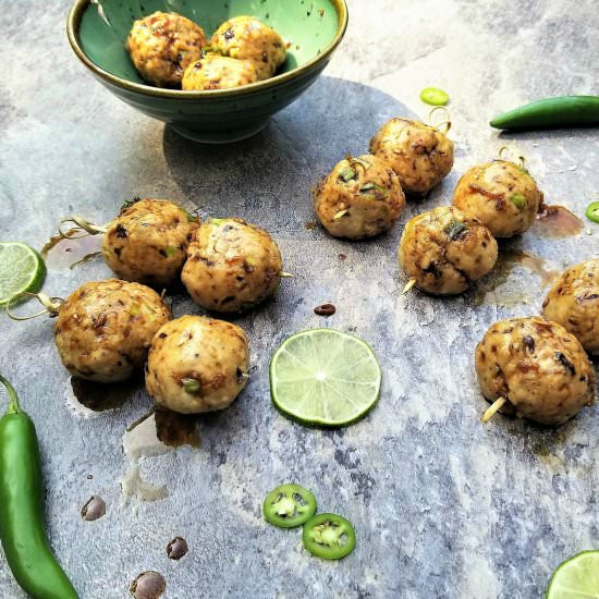 Tsukune Japanese Meatballs - Recipe photo by simply sundays