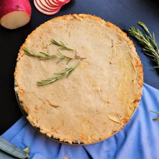 Cashew Crusted Leek Potato Gratin - Recipe photo by veryveganval