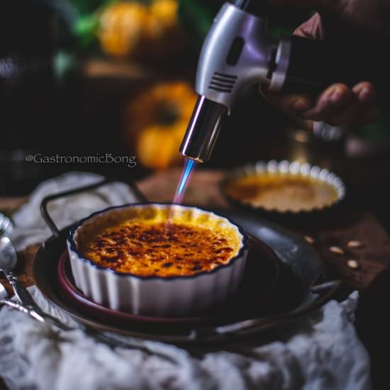 Boozy Pumpkin Cardamom Crème Brûlée - Recipe photo by Gastronomic Bong