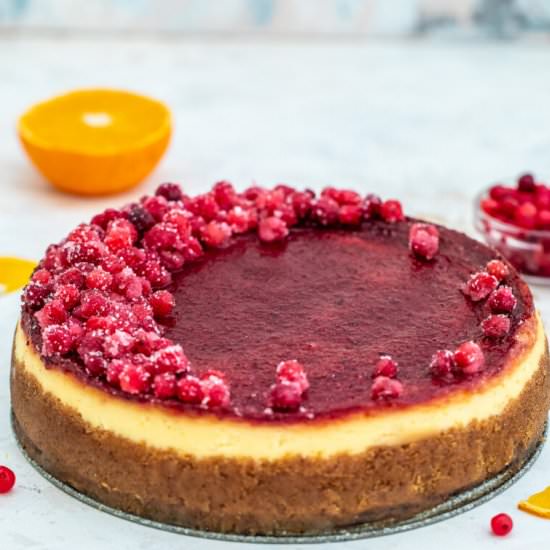 Cranberry Cheesecake - Recipe photo by peasandpeonies