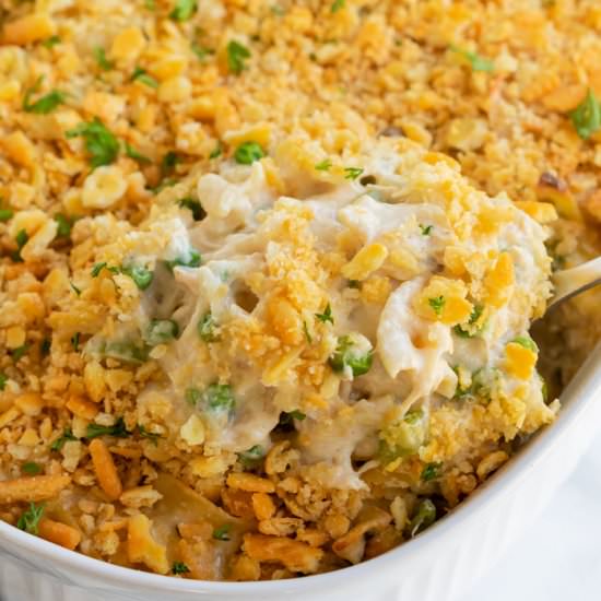 Cheesy Tuna Noodle Casserole - Recipe photo by TheCozyCook