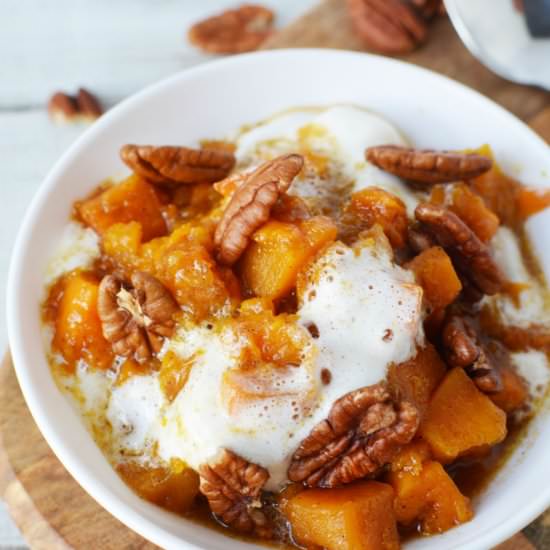 Crock Pot Sweet Potato Casserole - Recipe photo by SaltySideDish