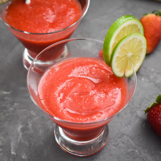 Easy Frozen Strawberry Margarita - Recipe photo by The Foodie and The Fix
