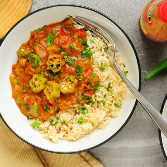 Vegan Okra Etouffee - Recipe photo by alisonsallspice