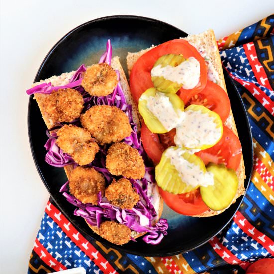 Wild Mushroom Vegan Po'Boy - Recipe photo by veryveganval