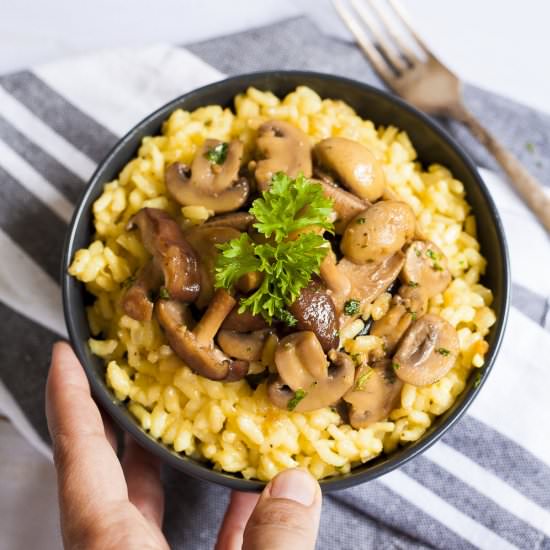 Vegan Mushroom Risotto - Recipe photo by MyPurePlants