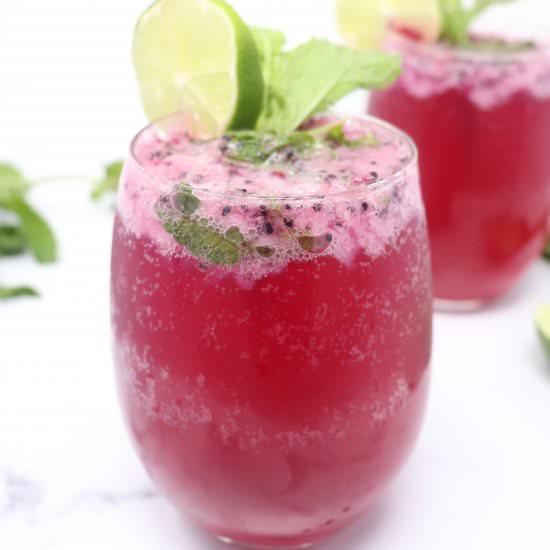 Dragon Fruit Mojito Mocktails - Recipe photo by simplylowcal