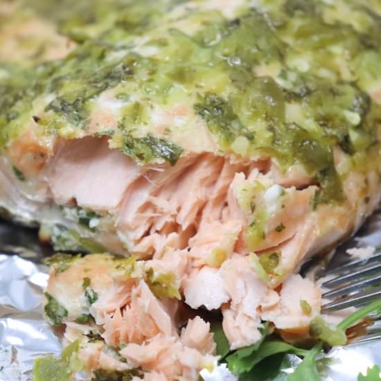 Oven Baked Cilantro Lime Salmon - Recipe photo by simplylowcal