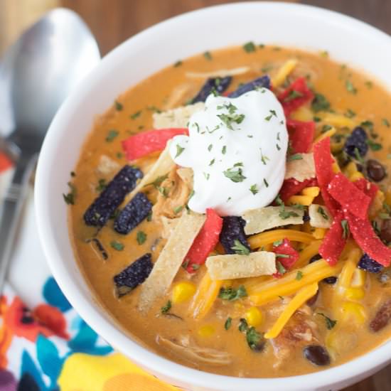 Crockpot Chicken Tortilla Soup - Recipe photo by The Kitchen Wife
