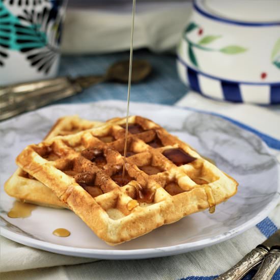 Yeasted Waffles - Recipe photo by Mangia Bedda