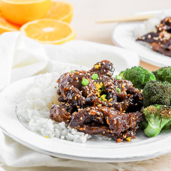 Air Fryer Orange Sesame Beef - Recipe photo by SprinklesandSeaSalt