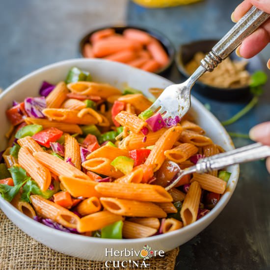 Vegan Thai Pasta Salad - Recipe photo by Herbivore Cucina