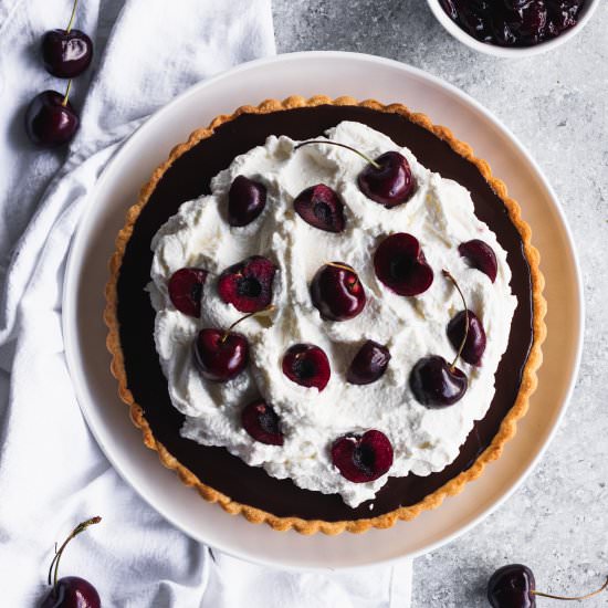 Chocolate Cherry Tart - Recipe photo by GoodThingsBakingCo