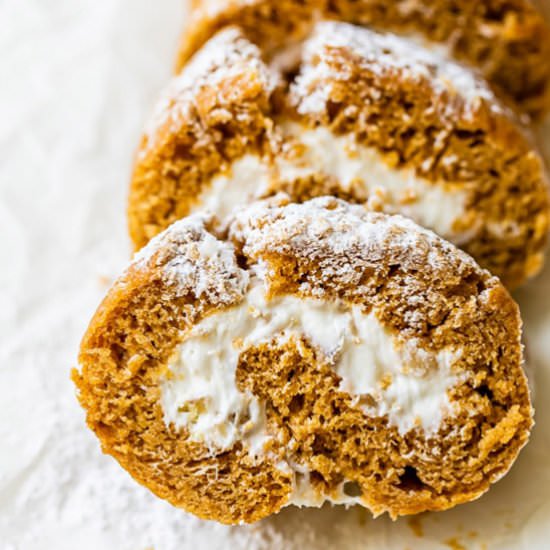 Pumpkin Roll, Lightened Up - Recipe photo by Skinnytaste