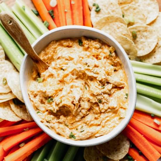 Healthy Buffalo Chicken Dip - Recipe photo by cookingforkeeps