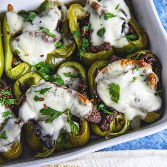 Philly Cheesesteak Stuffed Peppers - Recipe photo by theseasonaljunkie