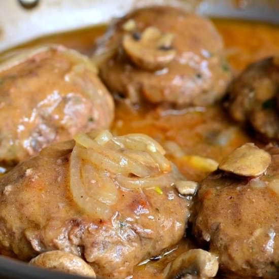 Mushroom and Onion Salisbury steak - Recipe photo by WillCookForSmiles