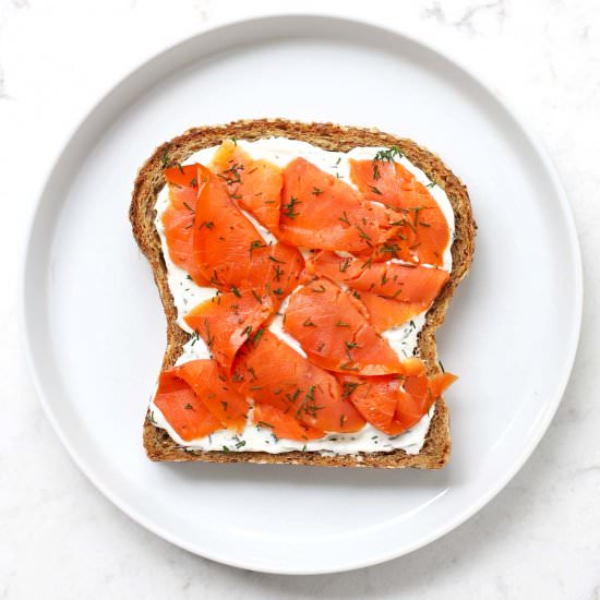 Smoked Salmon Breakfast Toast - Recipe photo by Zestedlemon