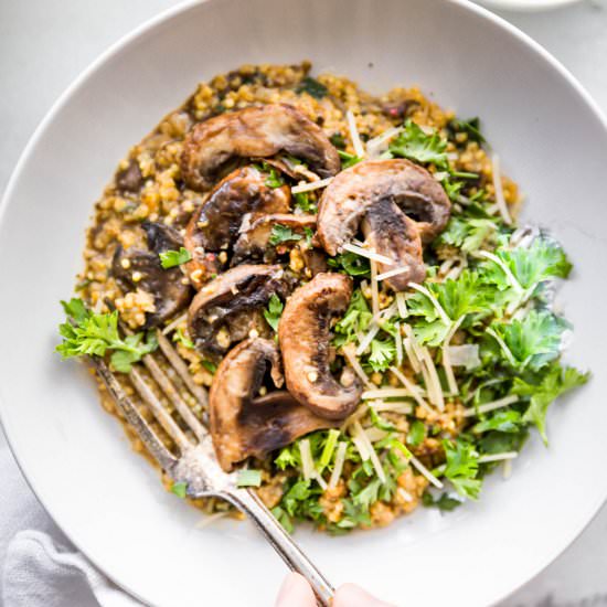 Creamy Mushroom Risotto with Millet - Recipe photo by Cotter Crunch