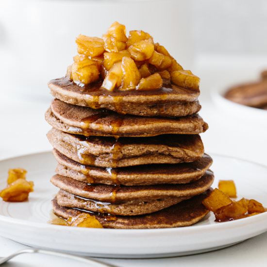 Paleo Apple Cinnamon Pancakes - Recipe photo by Downshiftology
