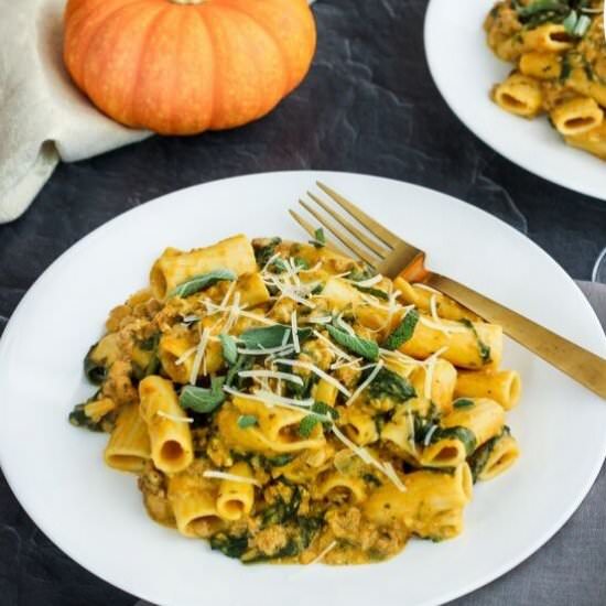Instant Pot Pumpkin Ricotta Pasta - Recipe photo by Byte Sized Nutrition