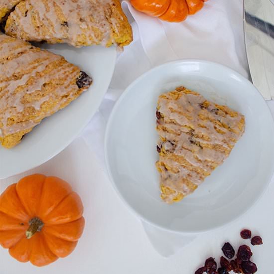 Pumpkin Cranberry Scones - Recipe photo by thebakersalmanac