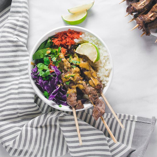Curry Cashew Satay Bowls - Recipe photo by KitchenCartographer