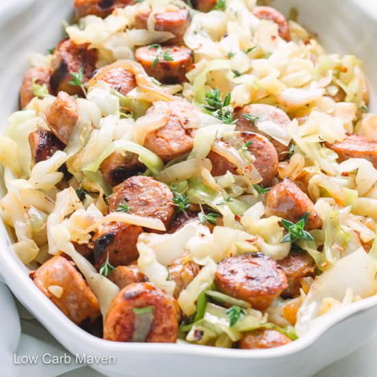 Easy Sausage and Cabbage Dinner - Recipe photo by lowcarbmaven
